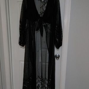EUC 1X fashion nova tie front lace kimono